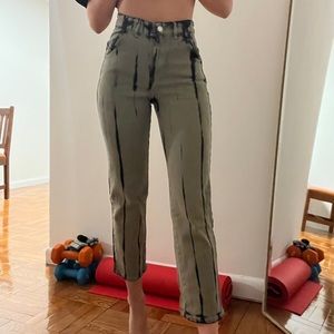 Green and black acid wash WILFRED ARITZIA pants